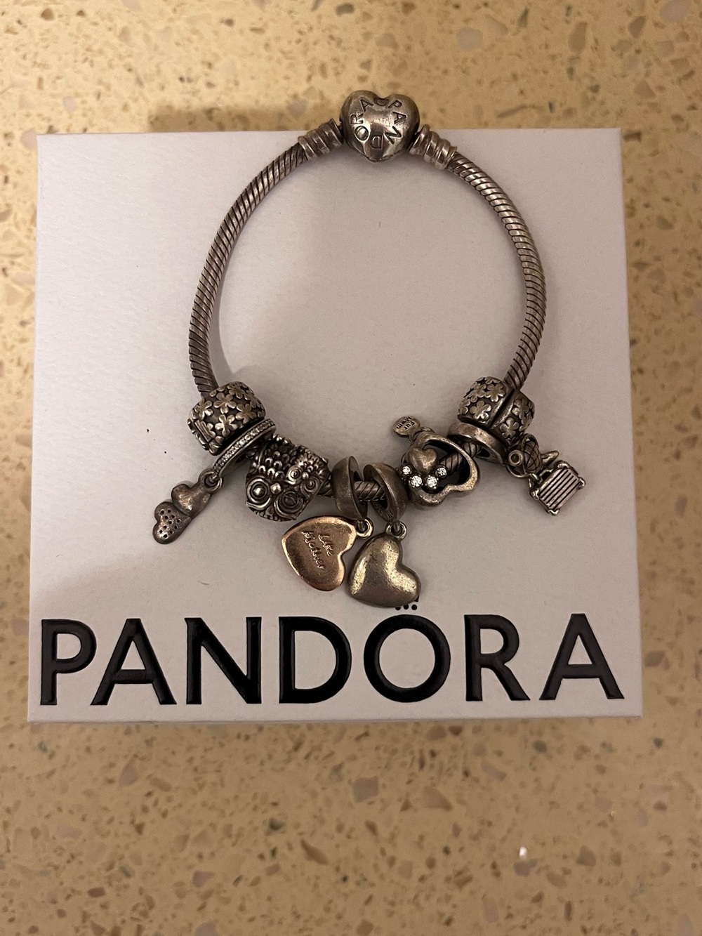 Pandora Sterling Silver Charm Bracelet with Charms - Silver